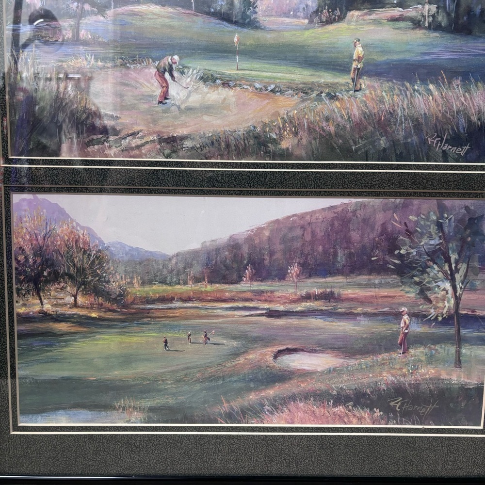 Vintage Harnett GOLF Professional Framed Art Pictures SET of 2-Signed - Picture 5 of 7
